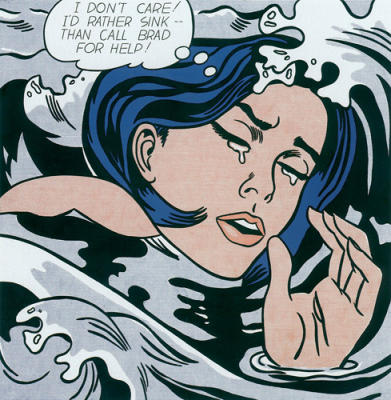 Drowning Girl art print by Roy Lichtenstein