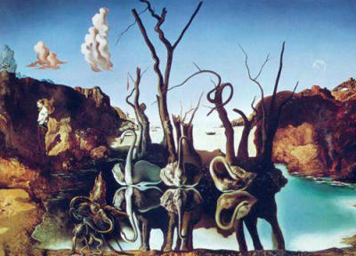 Swans Reflecting Elephants, 1937 art print by Salvador Dali