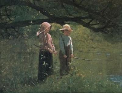 Fishin' art print by Winslow Homer