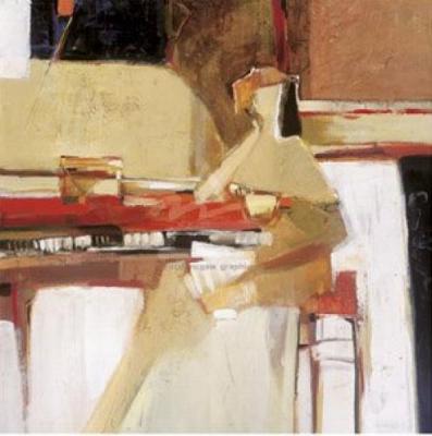 At the keyboard art print by Yuri Tremler