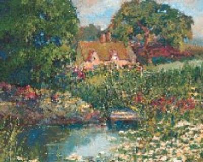 Garden Cottage art print by Dawna Barton