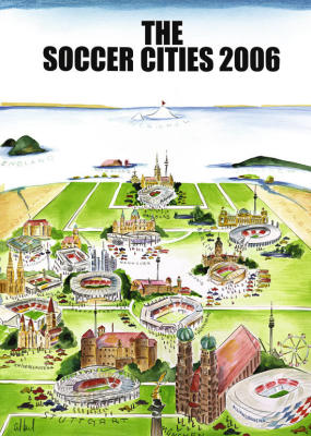 The Soccer Cities art print by Sylvia Joel