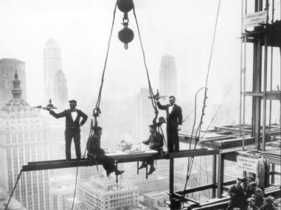 Lunch above Manhattan art print by Anonymous