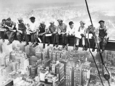 Eating above Manhattan art print by Charles C. Ebbets