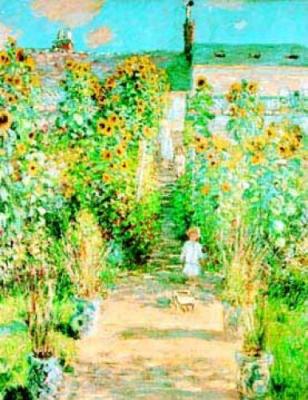 Garden at Vetheuil art print by Claude Monet