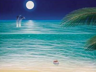 Moonlit Palms art print by Dan Mackin