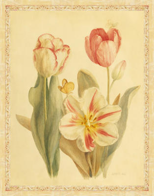 Tulips and Butterflies I art print by Danhui Nai