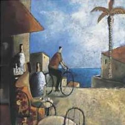 Bar y Bicicleta art print by Didier Lourenco