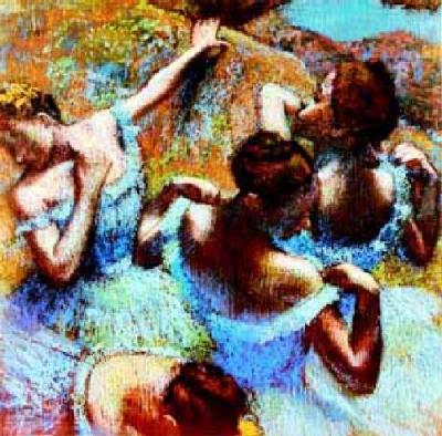 Blue Dancers art print by Edgar Degas