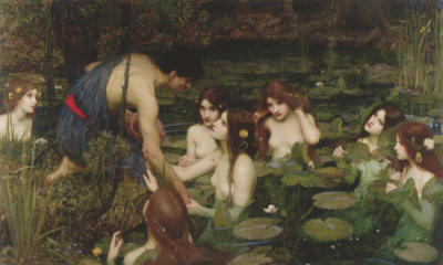 Hylas and the Nymphs art print by John William Waterhouse