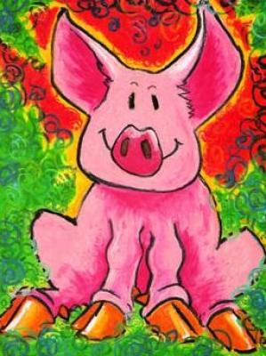 Jungle Pig art print by Julia Hulme