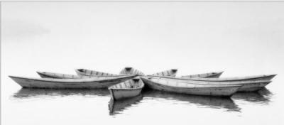 Zen Boats art print by Prisma