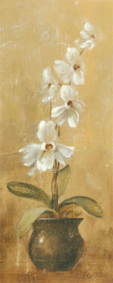 Orchids in Bronze Bowl II art print by Silvia Vassileva