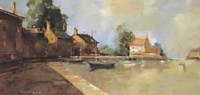 Morning Harbor art print by Ted Goerschner