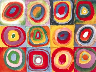 Farbstudie quadrate mit konzentrischen ringen art print by Wassily Kandinsky