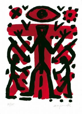 Auge Standart-West art print by A.R. Penck