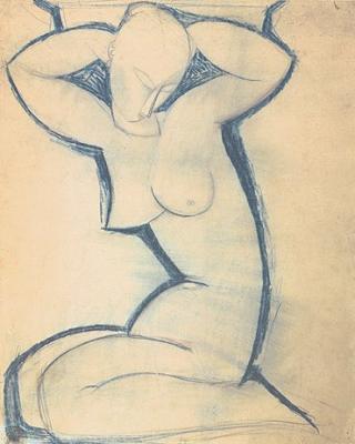 Cariatide, 1913-14 art print by Amedeo Modigliani