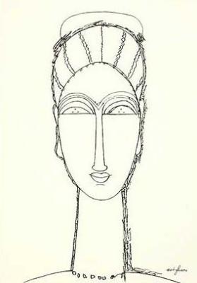 Female Face art print by Amedeo Modigliani