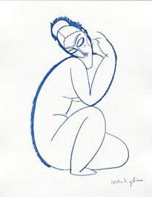 Nude Seated On Left Leg art print by Amedeo Modigliani
