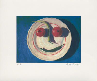 Gem�seteller Dunkelblau art print by Andreas Scholz