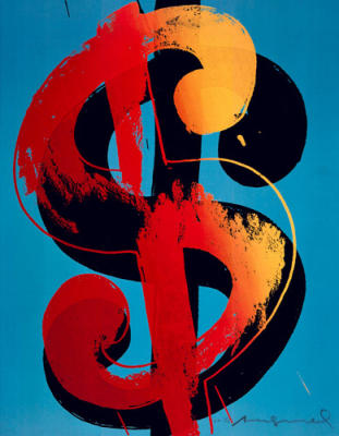 Dollar art print by Andy Warhol