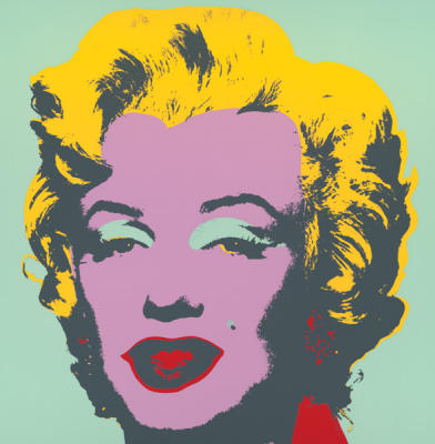 Marilyn (Grey and Gold on Green) art print by Andy Warhol