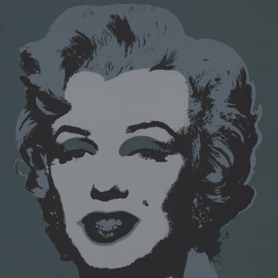 Marilyn (Silver, Grey and Black on Dark Grey) art print by Andy Warhol