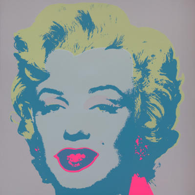 Marilyn (Silver and Turqoise on Silver) art print by Andy Warhol