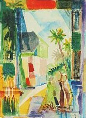 Gasse in Hilterfingen (1914) art print by August Macke