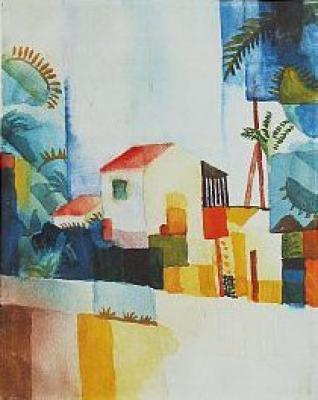 Helles Haus II (1914) art print by August Macke