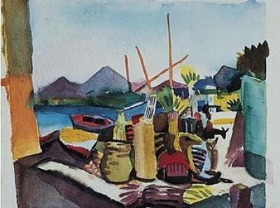 Landschaft bei Hammamet art print by August Macke