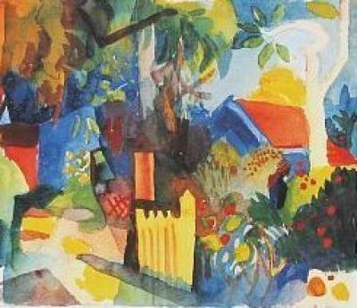 Landschaft mit hellen B�umen (1914) art print by August Macke