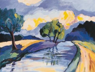 Landschaft bei Ekenstein art print by Aukje Niemeijer-Boerema