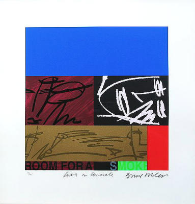 Room for a smoke art print by Bruce McLean