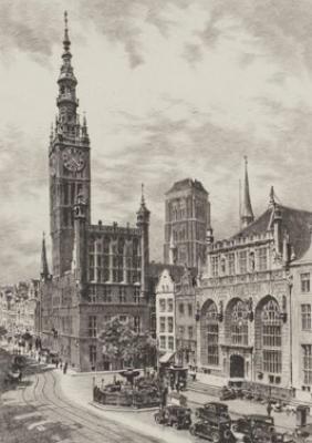 Danzig, Rathaus art print by Bruck