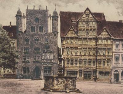 Hildesheim, Tempelherrenhaus art print by Bruck