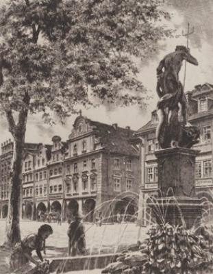 Hirschberg, Markt art print by Bruck