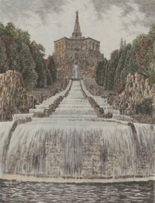 Kassel, Kaskaden und Herkules art print by Bruck
