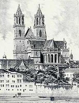 Magdeburg, Dom (hoch) art print by Bruck