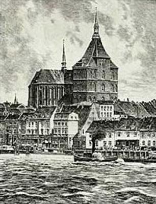 Rostock, St. Marien art print by Bruck