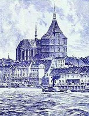 Rostock, St. Marien art print by Bruck