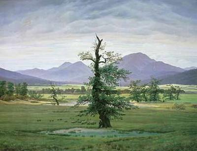 Der einsame Baum art print by Caspar David Friedrich