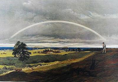 Landschaft mit Regenbogen art print by Caspar David Friedrich