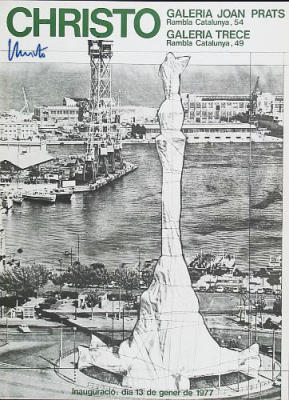 Barcelona-Verpacktes Kolumbus Denkmal art print by Christo