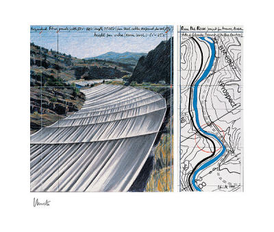 Over The River XI, Project for Arkansas River art print by Christo