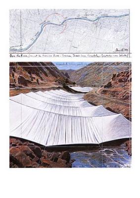 Over the River I Above art print by Christo