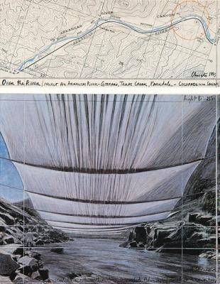Over the River II Underneath art print by Christo