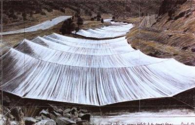 Over the River III Above art print by Christo