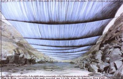 Over the River IV Underneath art print by Christo