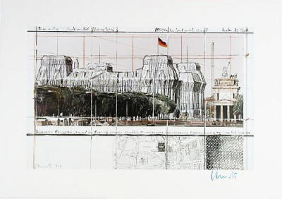 Reichstag IX, hand-signed art print by Christo